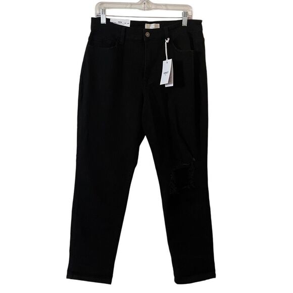 Vervet Skeeter Stretch Boyfriend Black Distressed Jeans Size 30 NWT - Picture 1 of 13